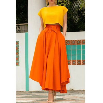 

Sweet Women Vintage High Waist Cocktail Skirt Boho Pleated Long Maxi Skirt