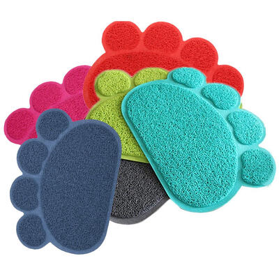 

157 Dog Puppy Paw Shape Placemat Pet Cat Dish Bowl Feeding Food PVC Mat