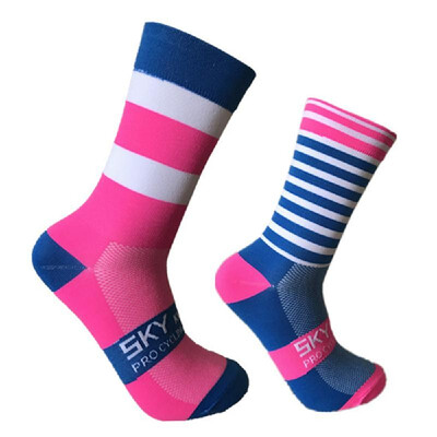 

Cycling Socks Moisture-wicking Bike Socks Men Women Sports Running Gym Training Striated Socks Size 7-12