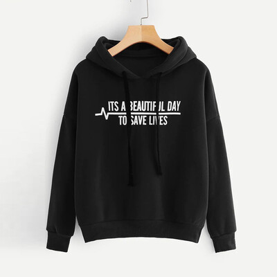 

Starmoon Womens Hoodie Letter Flag Printed Sweatshirt Long Sleeve Pullover Tops Blouse