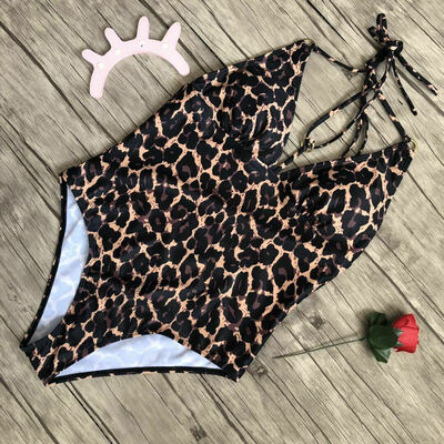 

Sexy Women One Piece Monokini Bikini Push Up Leopard Swimsuit Swimwear Bathing