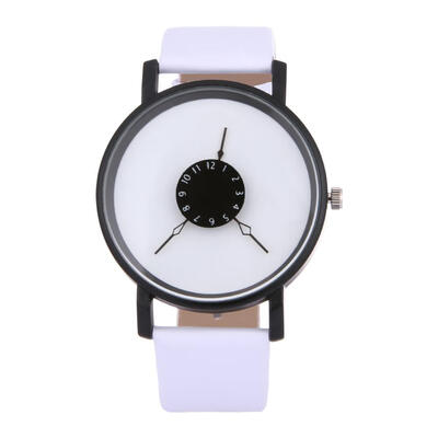 

Fashion Creative Unisex Women Men Wristwatches PU Strap Analog Quartz Watch