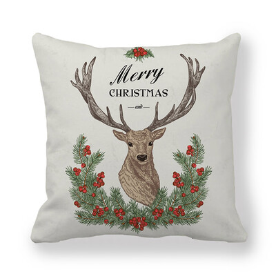 

New Christmas English Printing Pillow Case Glitter Sofa Throw Cushion Cover