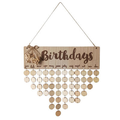 

DIY Wooden Round Plate Wall Hang Calendar Sign Birthday Date Reminder Board
