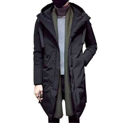 

ZHUO DENG NU Mens Medium Long Jacket Korean Slim Fit Hoodie