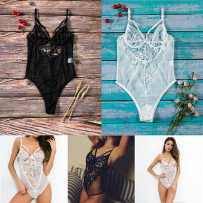 

Womens Sleepwear Underwear Bodysuit Lace Lingerie Romper Playsuit Party Jumpsuit