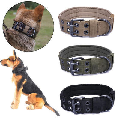 

NEW Tactical Military Adjustable Dog Training Collar Nylon Leash Metal Buckle -XL