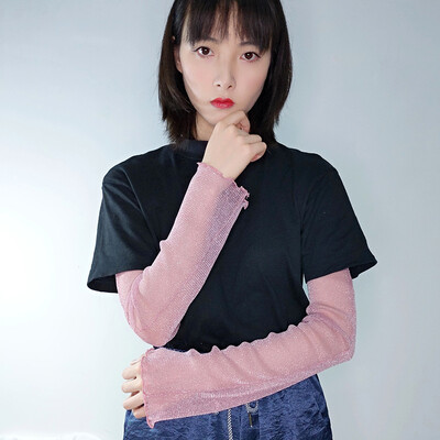 

Net red summer mesh ice silk sleeves female summer lace sunscreen cuff anti-UV thin section long sleeves cycling