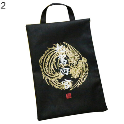 

Chinese Text Print Funny Tote Zipper Briefcase A4 File Folder Document Bag Pouch