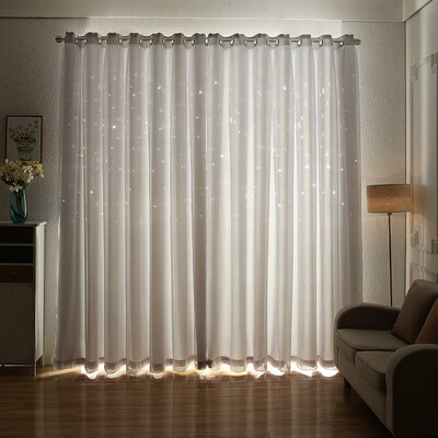 

XINJINGANYIJIA Princess style childrens room shade cloth curtains stars 15539