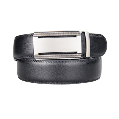 

BPSTAR Mens Automatic Buckle Genuine Leather Mens Ratchet Holeless Belt Business High Quality Mens Real Belt for Pants