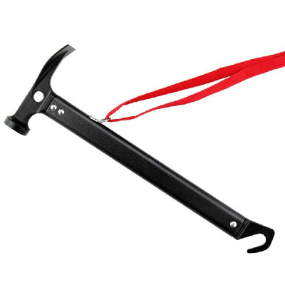 

Outdoor Multi-function Hammer Aluminum Hooks Wild Survival Equipment Life-saving with Tent Stake Remover for Rain Fly Tent Camping