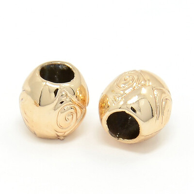 

Nickel Free & Lead Free Unfading Golden Alloy European Beads Large Hole Rondelle Beads 8x8mm Hole 4mm