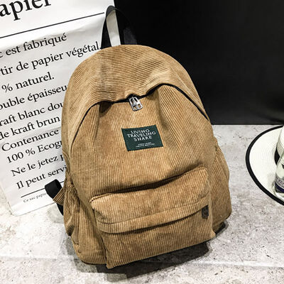 

2019 Women Fashion Girls Youth Teenage Shoulder Hot Sales Korean Style Corduroy Backpack Student School Bag Travel Bags