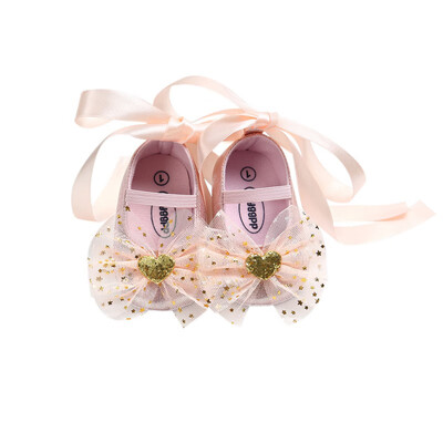

New Baby Shoes Newborn Bow Tie Strap Toddler The First Walker Shoes Girl Princess Dance Shoes