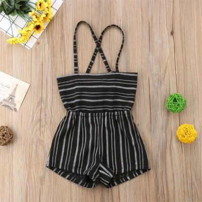 

Fashion Baby Girls Striped Romper Kids Suspender Pants Toddler Jumpsuit Playsuit