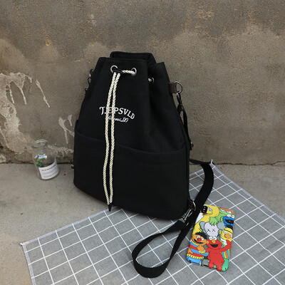 

Summer ins super fire large capacity canvas bag female 2019 new Korean version of the wild fashion bag backpack