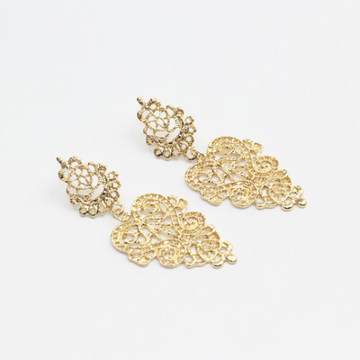 

E049 Vintage Gold Color Geometry Design Drop Earrings Women Baroque Style Dangle Earrings High Quality Wedding Jewelry Wholesale