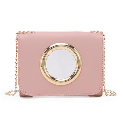 

Solid Color Clear Shoulder Handbags PU Leather Women Chain Crossbody Bags