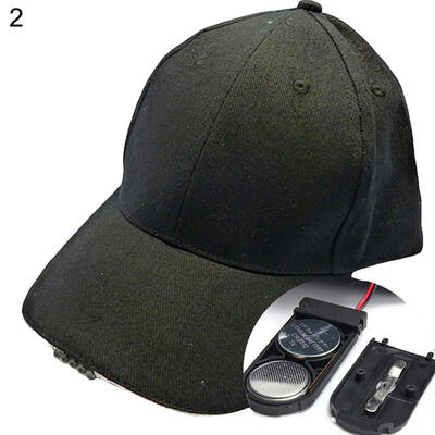 

LED Light Cap RechargeableBattery Camping Fishing Baseball Cotton Peak Men Hat
