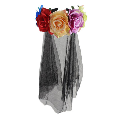 

〖Follure〗New Simulation Rose Black Lace Head Buckle Party Halloween Horror Headband