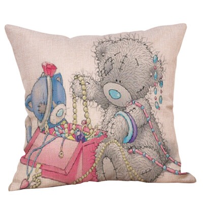 

〖Follure〗Bear Pillowcase Linen Car Home Decorative Cushion Cover Pillow Covers
