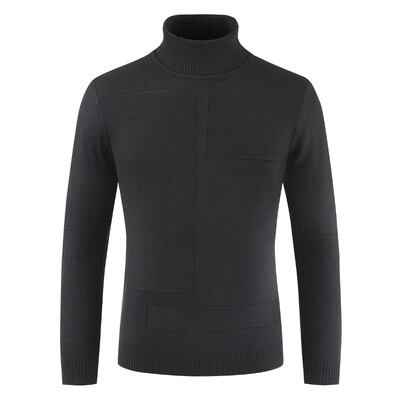 

Men Long Sleeve Thermal Slim Sweater High Collar Turtle Neck Winter Autumn Tops