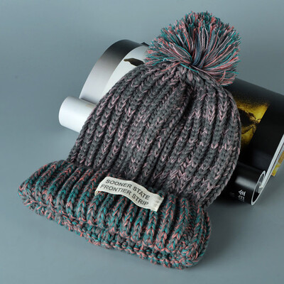 

Tailored Women Ladies Fashion Warm Winter Hairball Retro Knitted Beanie Cap Hat