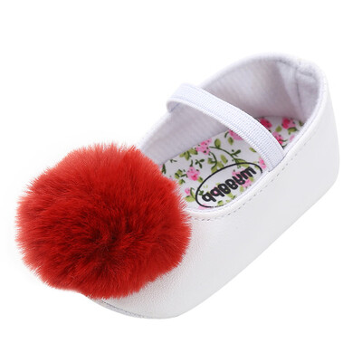 

Baby Girl Hair Ball Single Shoes Fashion Toddler First Walkers Kid Shoes