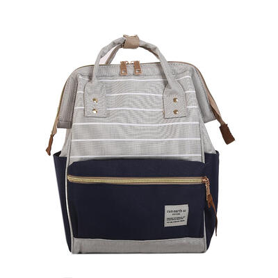 

Hit Color Stripe Travel Backpacks Women School Bags Canvas Large Knapsack