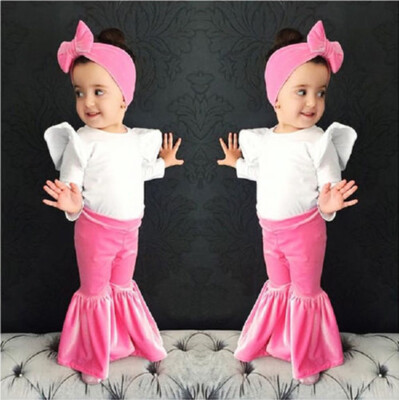 

Toddler Kids Baby Girl Tops T-Shirt Pants Leggings Headband Outfits Clothes