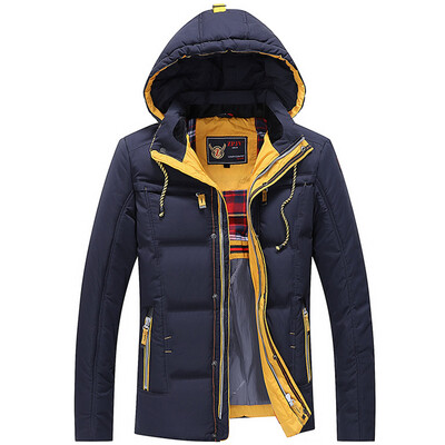 

Men Quilted Solid Color Long Sleeve Trendy Warm Hooded Coat
