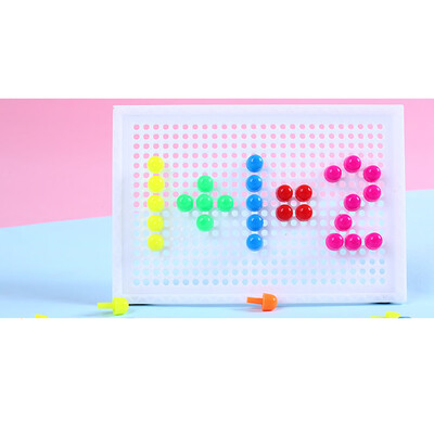 

YIWULAMontessori Puzzle Peg Board 96 Mushroom Nails Kids Educational Jigsaw Toys Gifts