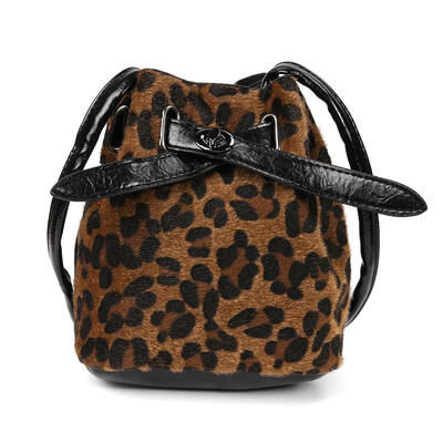 

Vintage Leopard Mini Bucket Women Shoulder Messenger Bags Crossbody Bags