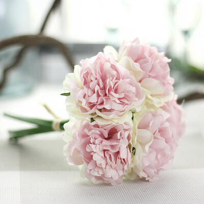 

JPGIF Artificial Silk Fake Flowers Peony Floral Wedding Bouquet Bridal Hydrangea A