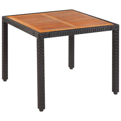 

Outdoor Table Poly Rattan Acacia Wood Top 354"x354"x295