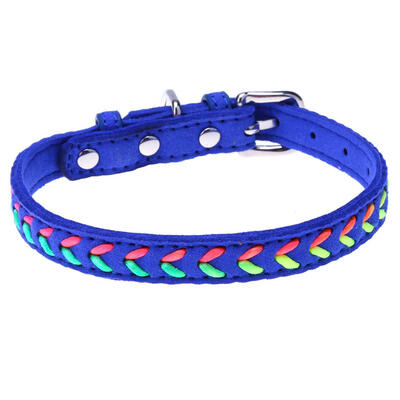 

Colorful Ribbon PU Leather Puppy Teddy Dog Collars Pet Necklaces Leash