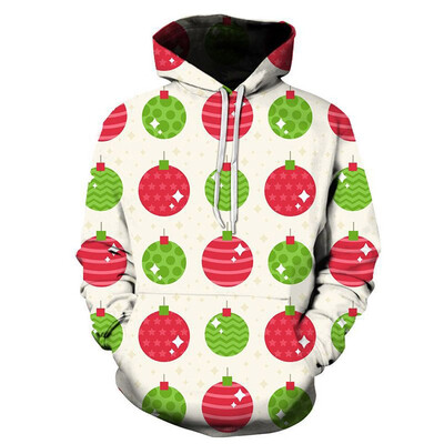 

Toponeto Mens Happy Christmas 3D Printed Long Sleeve Shirt Round Neck Blouse Top Hoodies