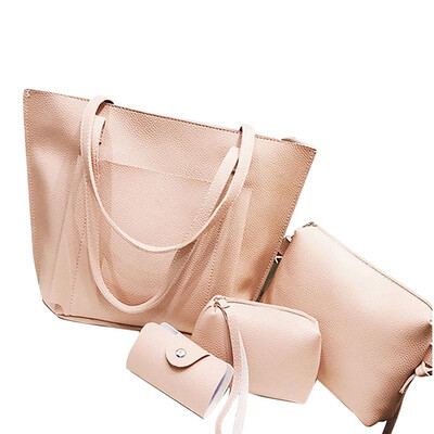 

Summer Fashion Women Leather Shoulder Bag Handbag Satchel Tote Bag Pure Color Big Bags Coin Purse