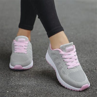 

Fast delivery Women casual shoes fashion breathable Walking mesh lace up flat shoes sneakers women 2018 tenis feminino