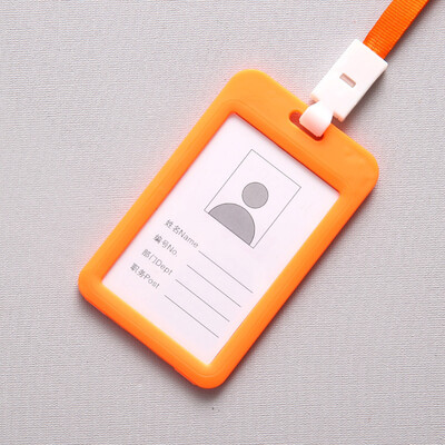 

Toponeto Portable Colorful Employee Plastic ID Card Holder Name Tag Lanyard Neck Strap