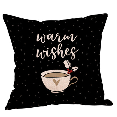 

Tailored Happy Christmas Pillow Cases Linen Sofa Cushion Cover Home Decor Pillow Case
