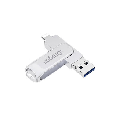 

iDragon IPhone USB30 Flash Drive 64GB Memory Stick U Disk External Storage 3in1 Trinity USB for iOS Android Type-C&Computers