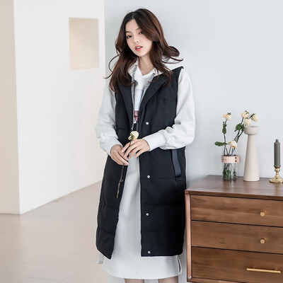 

2018 autumn winter new vest loose leisure fashion lapel big pocket thickened down jacket female down coats