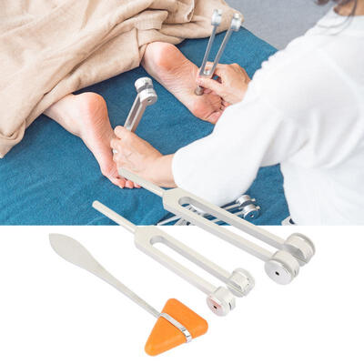 

Greensen 3 Pcs Aluminum Alloy Silver Neurological Tuning Fork&Percussion Hammer Set 128Hz256Hz