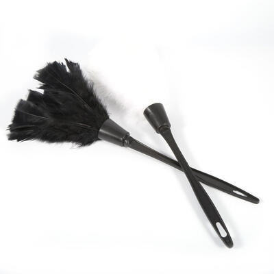 

5 Colors Soft Turkey Feather Duster Brush With Black Handle Home Furniture Car Cleaning Tool Duster Cleaning Tool