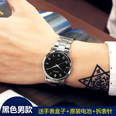 

Fashion trend watch male student Korean version simple leisure air night light womens watch waterproof quartz couple watch