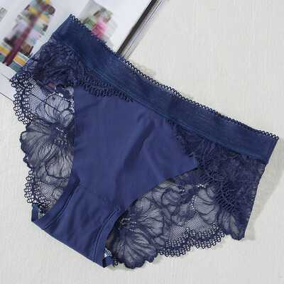 

Womens Sexy Low Waist Lace Underpants Briefs Translucent Underpants Bikini