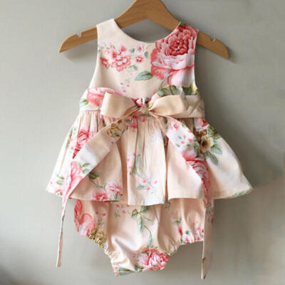

Newborn Baby Girl Summer Flower Ruffle Romper Bodysuit Jumpsuit Outfits Sunsuit