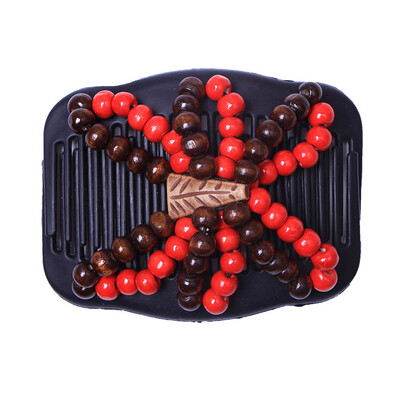 

〖Follure〗Women Magic Acrylic Vintage Hair Comb Double Clips Wooden Hair Slide